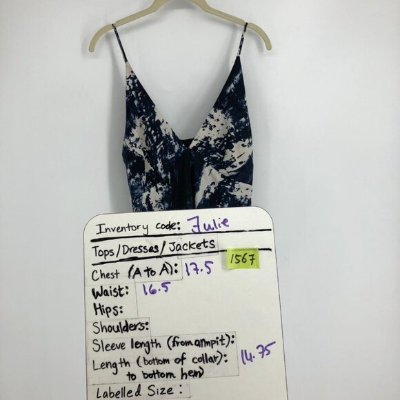 Nordstrom  4SI3NNA Blue Tie dye Plunge Asymmetric Tank Top size M - Picture 14 of 15